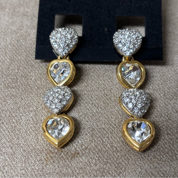 Vintage Swarovski Rhinestone Earrings, Diamante Crystal, Super Sparkly - Picture 2 of 4